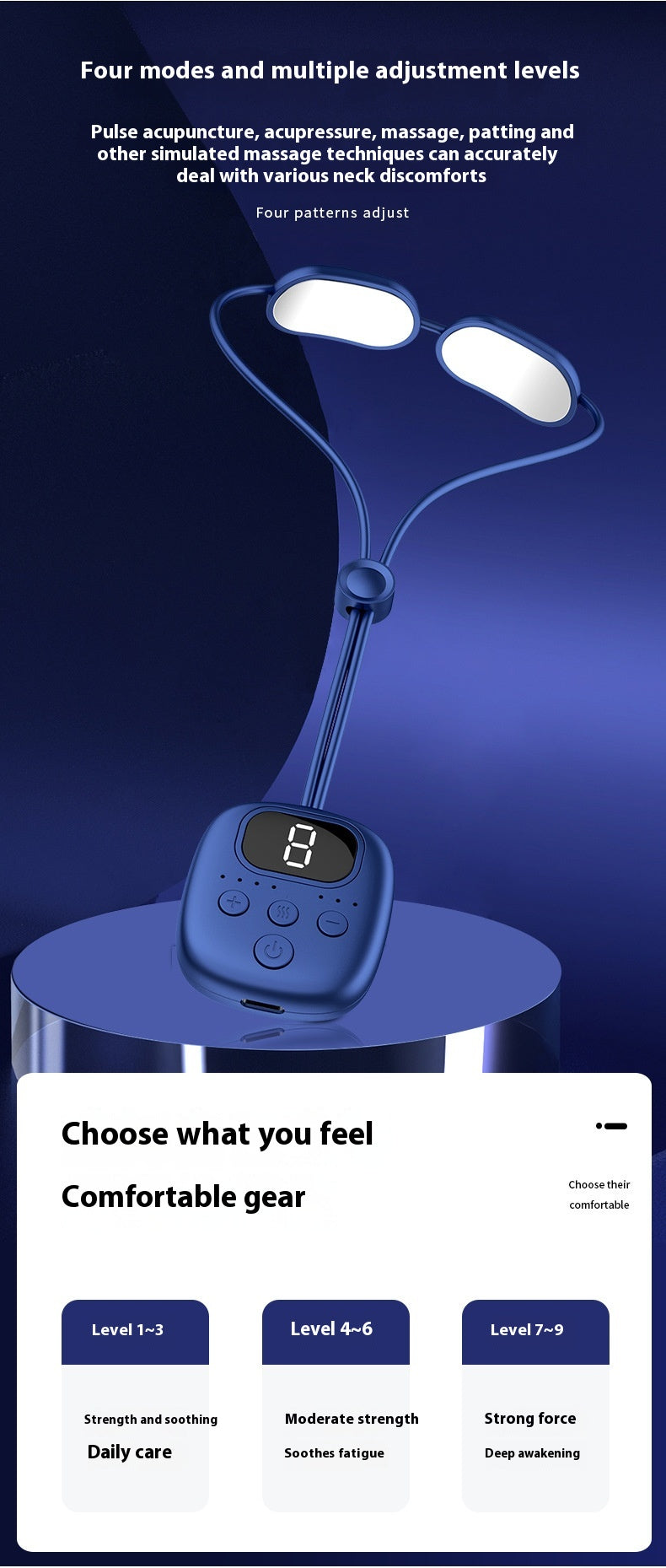 Pendant Neck Mini Neck Double Pulse Massager