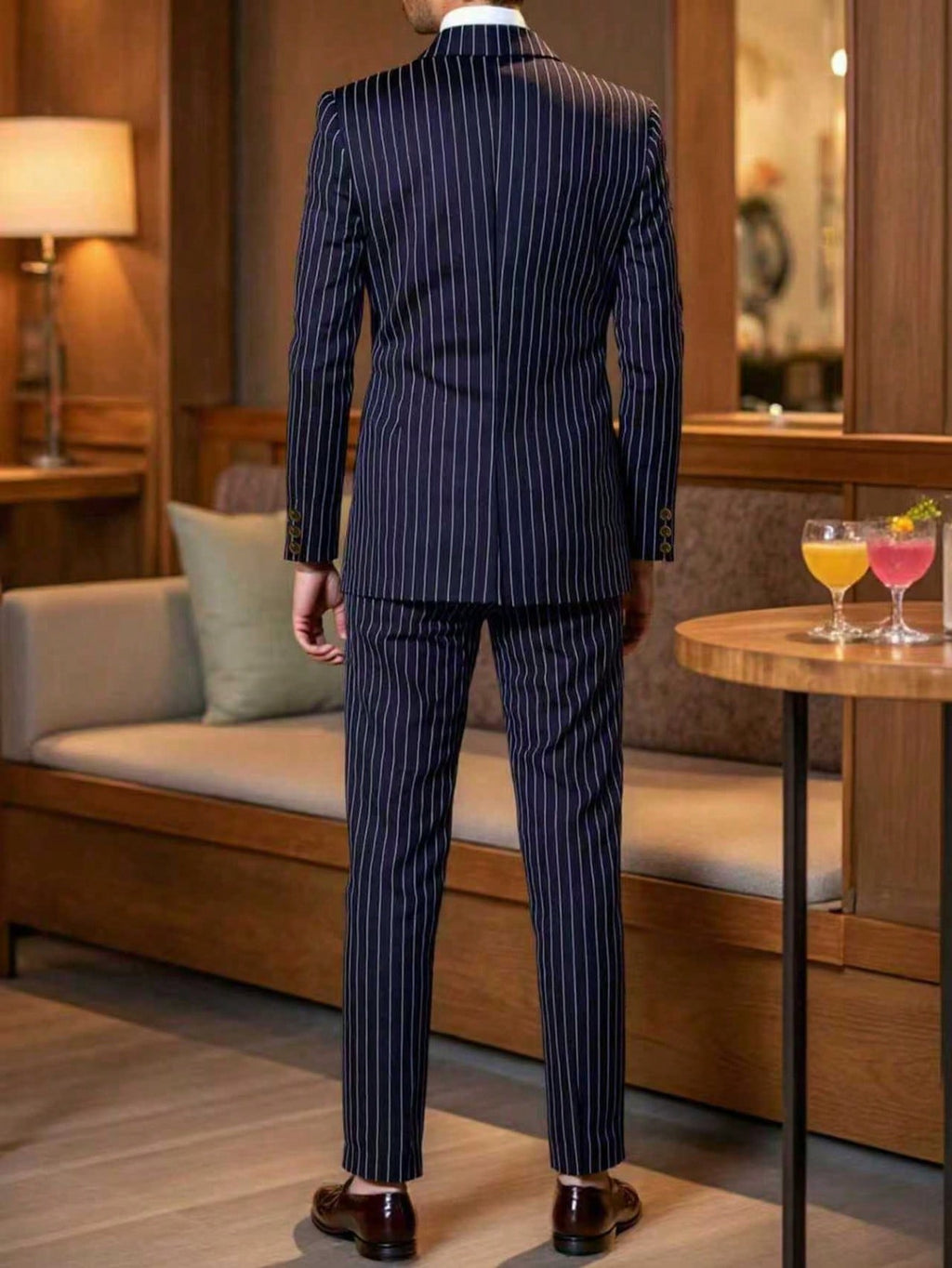 Mens Striped Business Suit Set