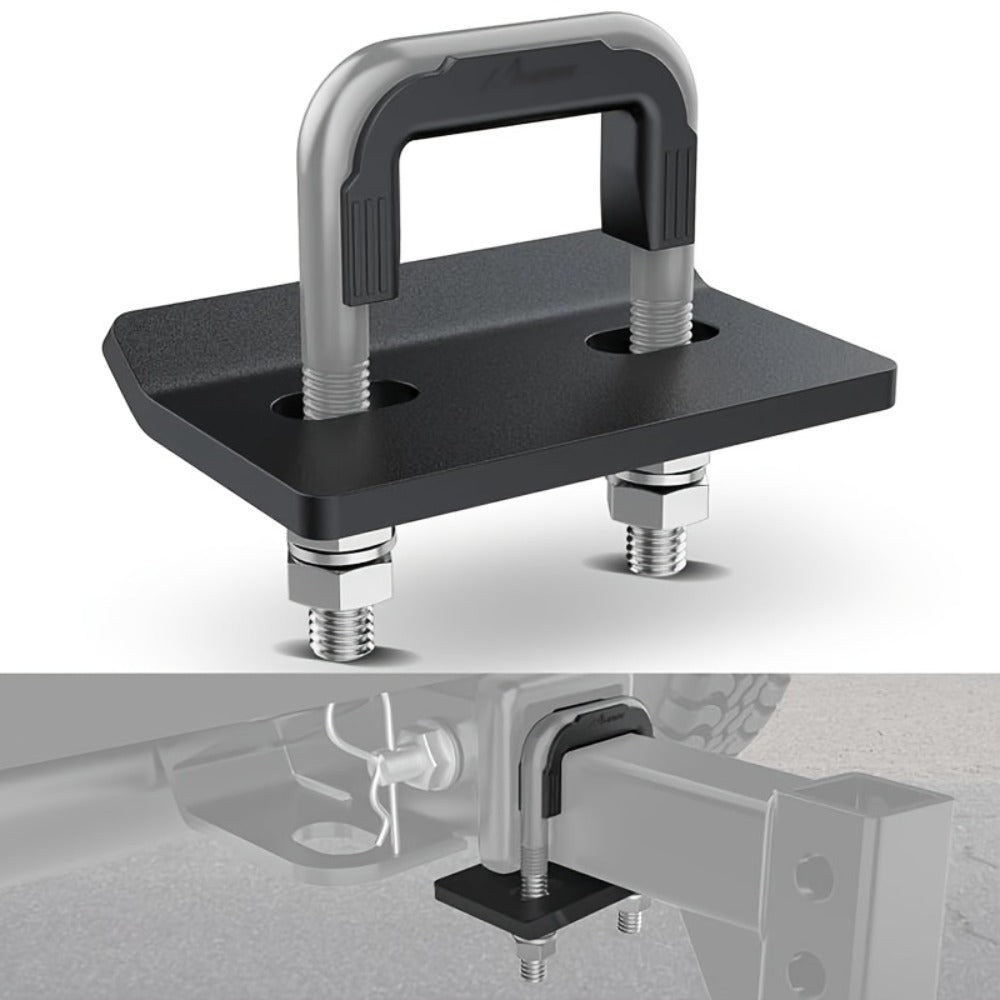 Trailer Hitch Tightener Anti Rattle Stabilizer 2 Inch Heavy Duty Steel U-Bolt with Rubber Cover Hitch Mount Wobble Eliminator