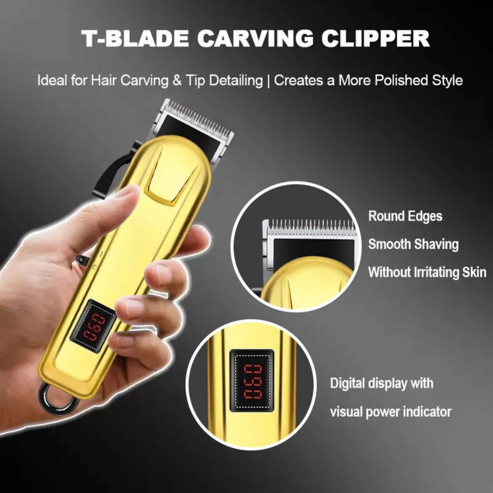 Hair Clipper Cordless USB-Rechargeable Set with Adjustable Blade, Four Guide Combs and Three Style Options — image 8