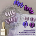 Gel Nail Polish Set with XEIJAYI Label, 4 Purple Iridescent Cat Eye Colors and M130 Gel Shade — image 14