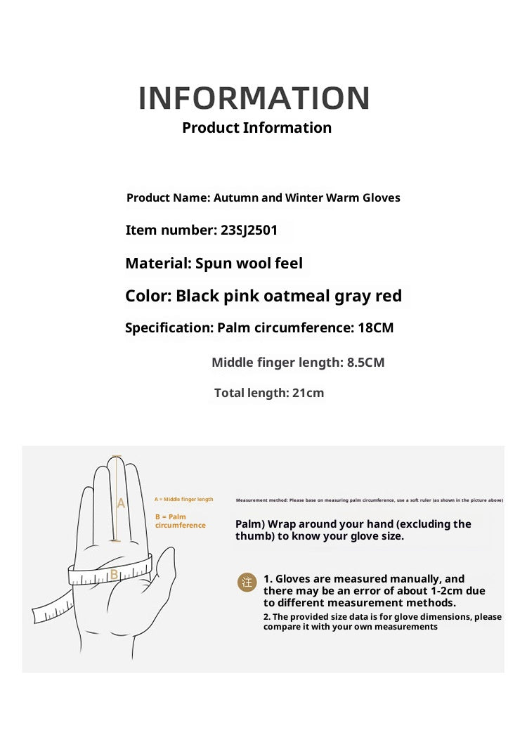Winter New Cashmere Gloves For Women