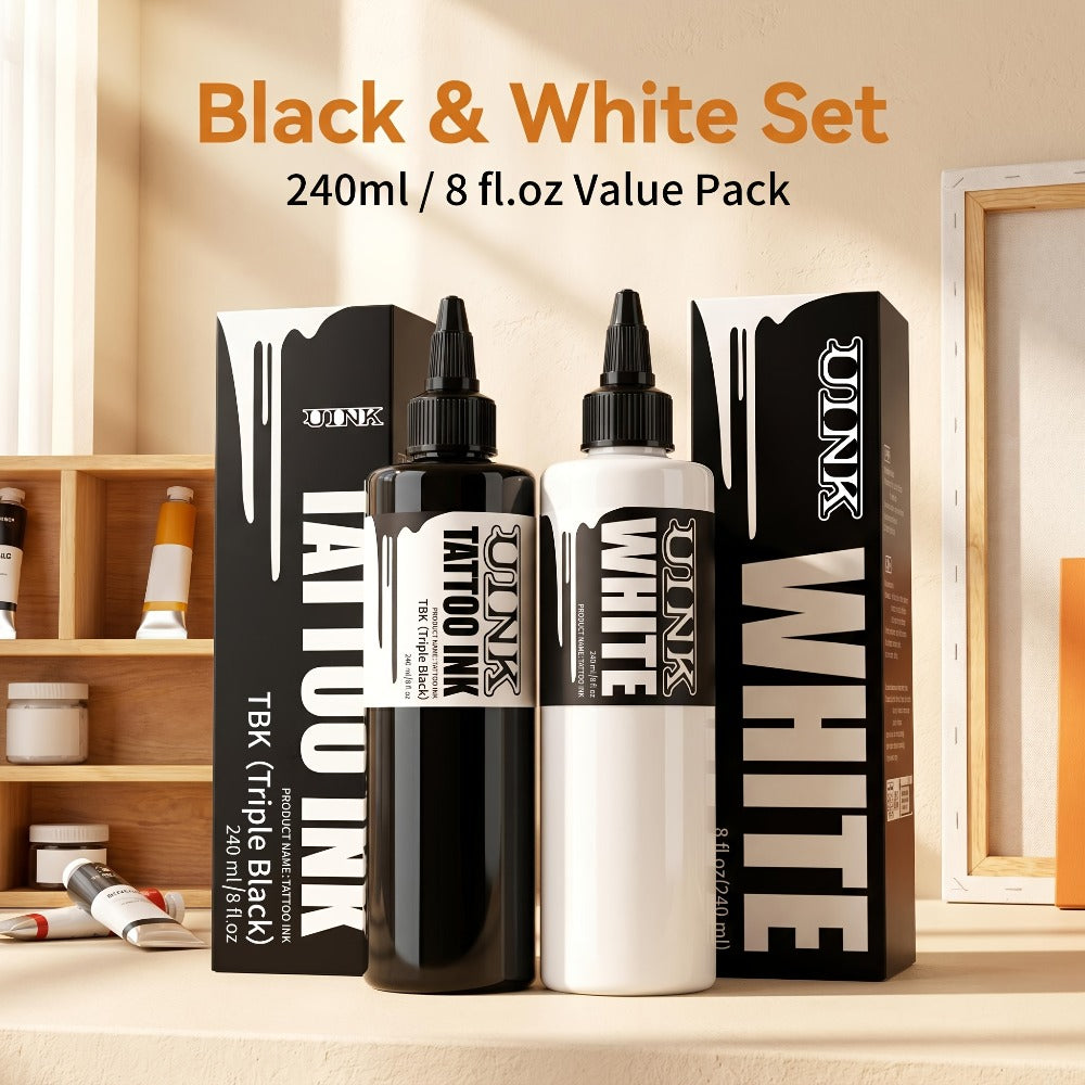 Tattoo Ink UINK 8.12oz 240ml Black, White or White Plus Triple Black Bottle Options with Item-Specific Color, Capacity and Bo