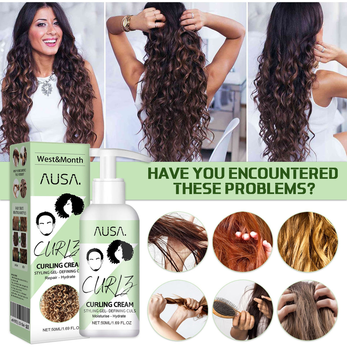 Curly Hair Elastin, Moisturizing Curly Hair Styling Fluffy Elastic Strong Hair Smoothing Frizz And Hair Care