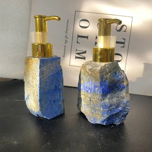 1 PCS Natural Pink Crystal Stone Press Bottle Dispenser 30ml Liquid Dispenser Shower Gel  Wash Light Luxury Bathroom Accessory - V.I.P Digital Presence