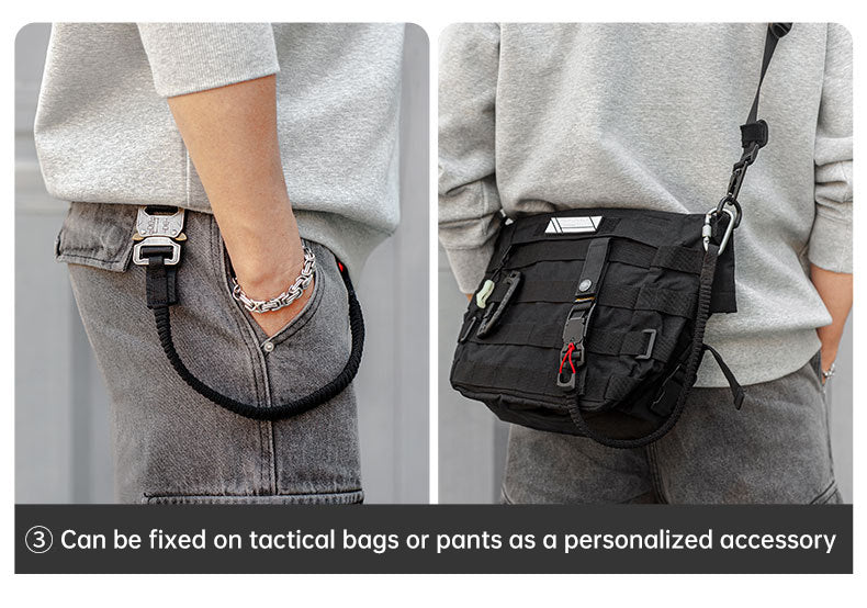 Func. tool rope, equip. tools, phone anti-loss hooks, bag & pant dec. ropes