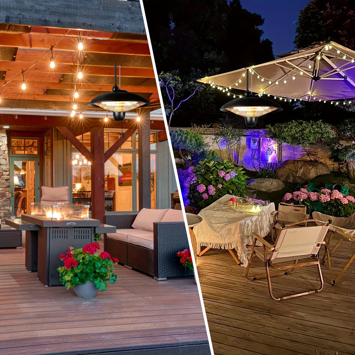 Infrared Patio Heater 1500W Ceiling Mount Electric Outdoor Heater with 3 Heat Settings 600W/900W/1500W — image 8
