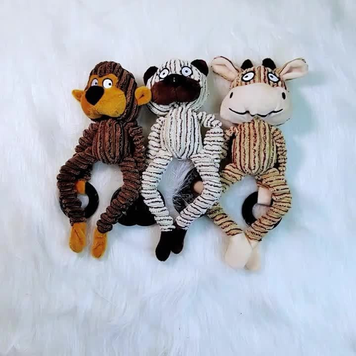 Dog Toy Plush Rope Animal-Print Squeaker Set with Random 6, 8 or 10-Piece Options and No Batteries — image 5