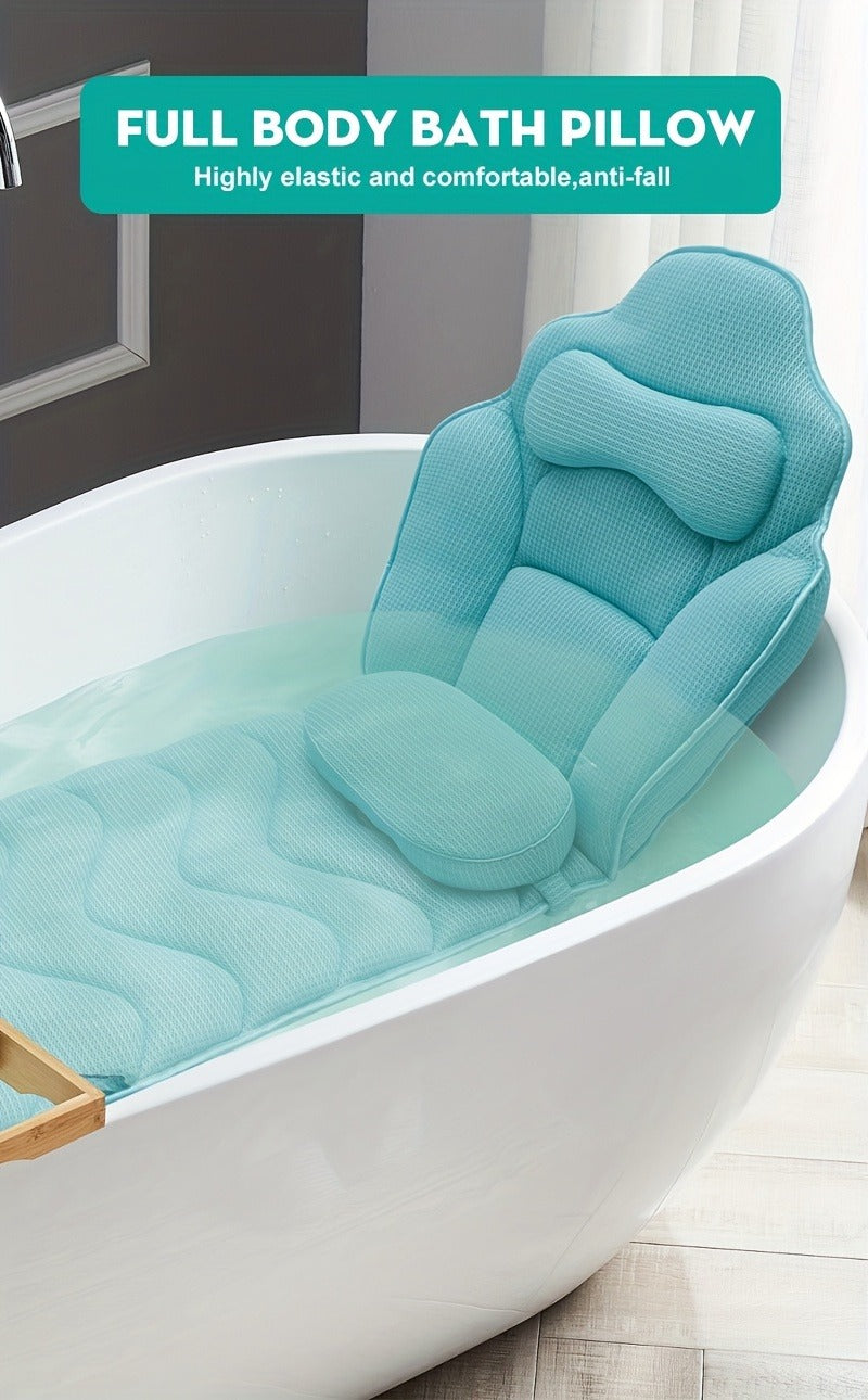Full-Body Bathtub Cushion in 60 × 21.7-Inch Size with Aqua Mesh, Raised Headrest and Lumbar Pad — image 8