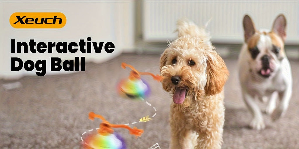 Dog Toy Motion-Activated Auto-Rolling Ball with Voice Recording, Rope and White or Gray Options — image 10