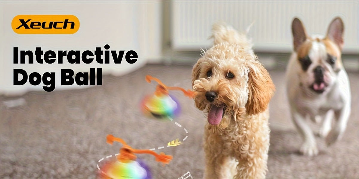 Dog Toy Motion-Activated Auto-Rolling Ball with Voice Recording, Rope and White or Gray Options — image 10
