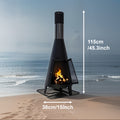 Outdoor Fire Pit Heater with Chimney Design 45-Inch Sitting Height Wood Burning Patio Stove with Mat — image 1