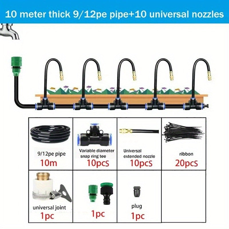 Garden Sprinkler Kit Rotating Copper Nozzle Automatic Irrigation System for Lawn Balcony Misting — image 7