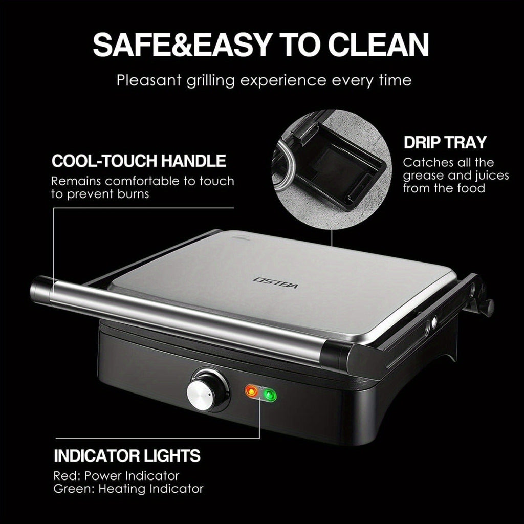 Panini Press Grill Indoor Sandwich Maker 4 Slice, Non-Stick 1200W Electric Grill with Temperature Control — image 8