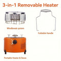 Portable Propane Heater Stove 2-in-1 Camping Gas Stove & Heater 3680-9000 BTU with Ignition, Stainless Steel — image 2