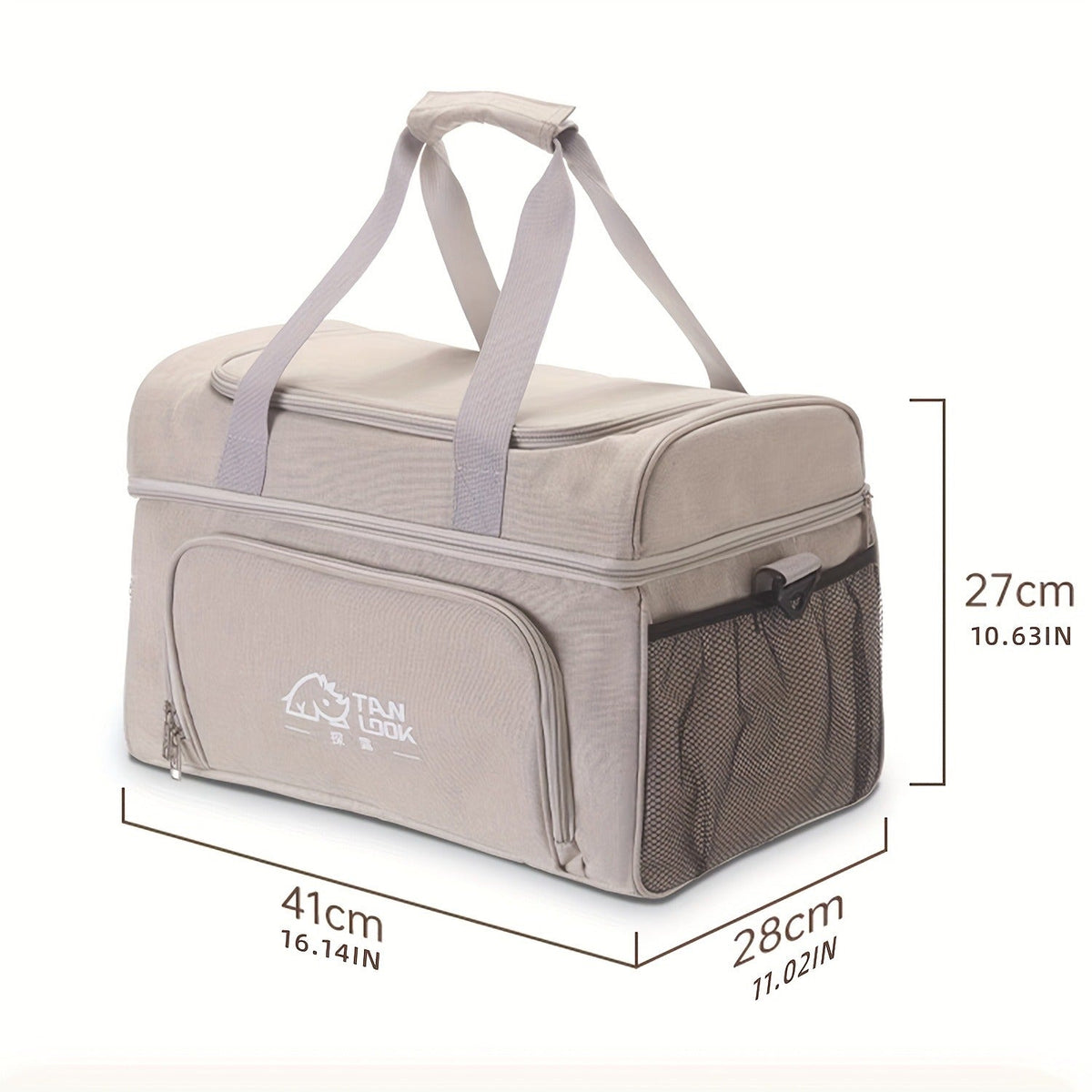 Insulated Picnic Basket Foldable Wicker with Cooler Box – Large Capacity Thermal Lunch Carrier Bag for Outdoor Camping, Beach