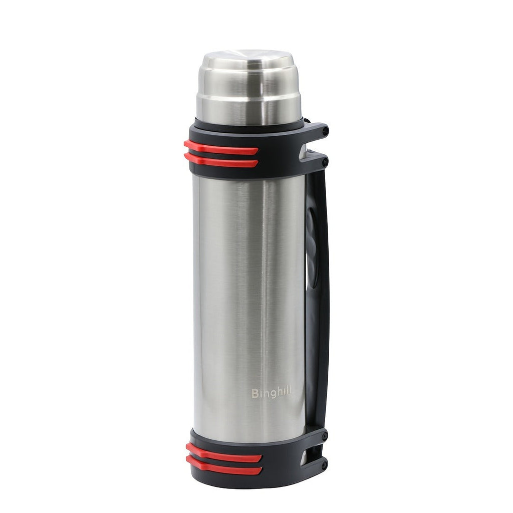 2000ml Stainless Steel Water Bottle Flask with Cup-Style Cap, Rigid Side Handle and Shoulder Strap — image 9