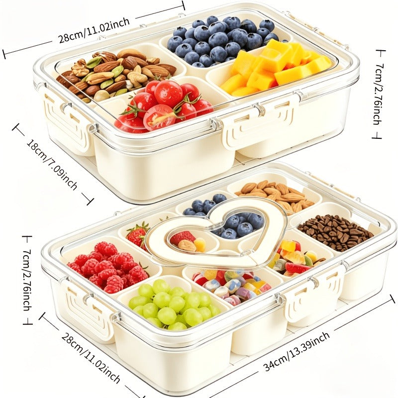 Storage Containers with Lids, Snack Tray Two-Pack with Four or Eight Removable Compartments and Snap Lids — image 10