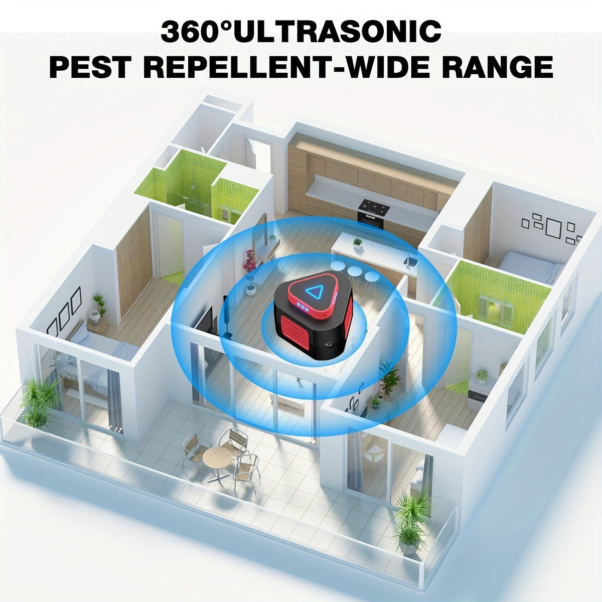 Plug-In Pest Repeller 4-in-1, 360° Soundwave Coverage, Repels Mice, Rats, Cockroaches, Bats & Squirrels — image 7