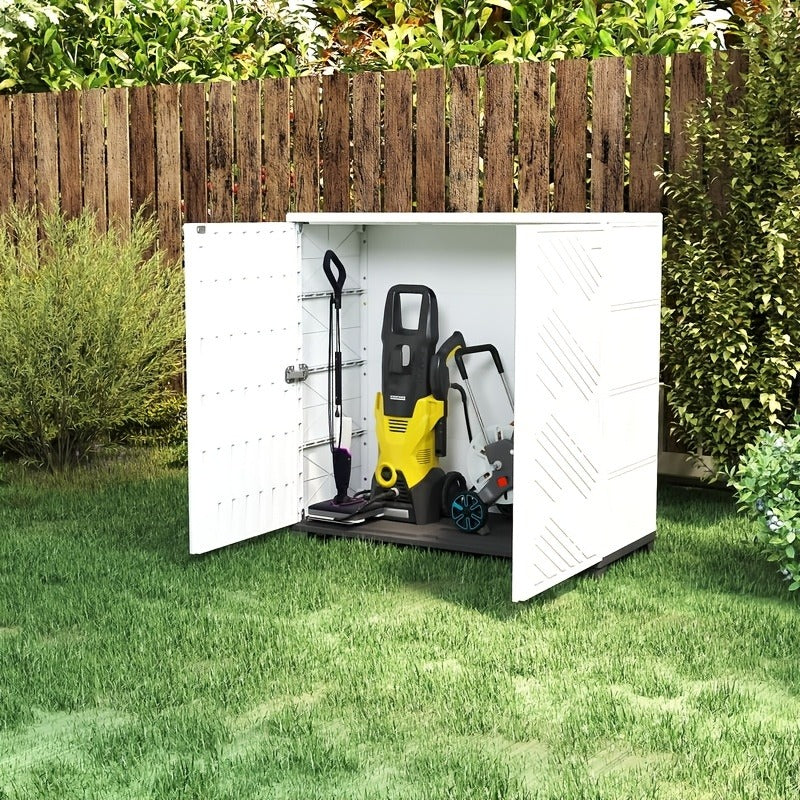 Outdoor Storage Cabinet with Doors & Metal Shelves, for Garden, Patio and Yard Use, with the Listed Configuration — image 8