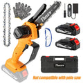 Mini Chainsaw Cordless 6-Inch Brushless with 20V 4.0Ah Rechargeable Battery, One-Hand Electric Handheld Chain Saw for Tree Tr