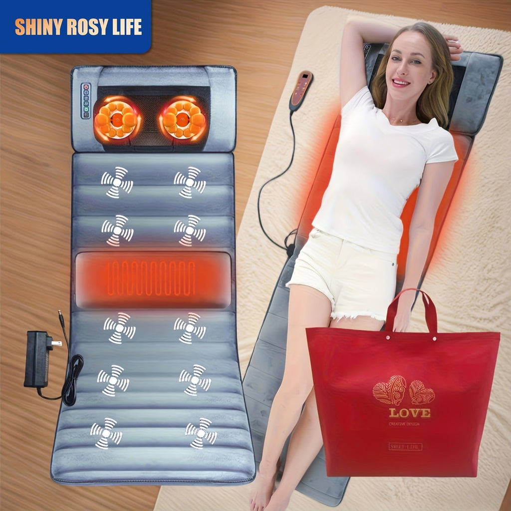 EMS Leg Massager Full Body Massage Pad 10-Zone Wave Vibration Kneading Pillow with Foot Calf Massager Hot Compress & Storage 
