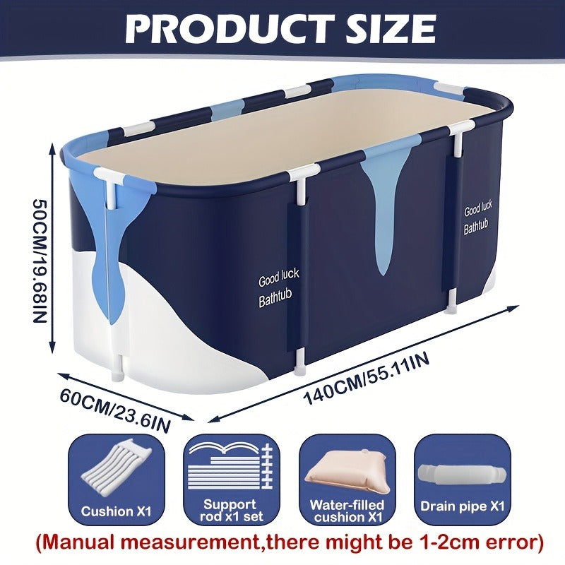 Foldable Bathtub for Adults Portable Inflatable Spa Tub with Massage Jets Indoor Outdoor Ice Bath Cold Plunge for Home or Sal
