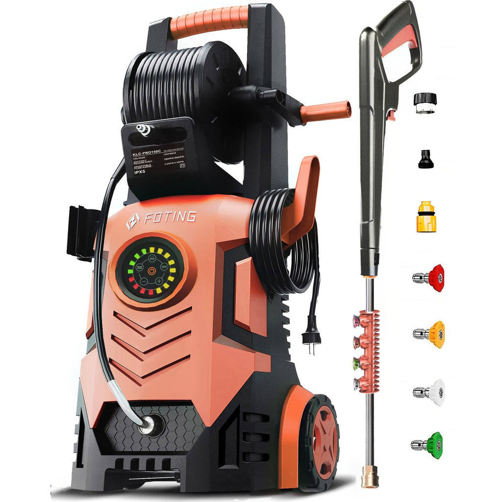 Pressure Washer 5000PSI Electric Power Washer 2.4-3.6GPM Adjustable 8-Level Touch Screen 34" Tall for Garden, Patio and Yard 