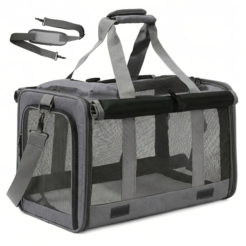 Soft-Sided Mesh-Panel Pet Carrier with Privacy Cover and Nine Color or Accessory Bundle Options — image 17