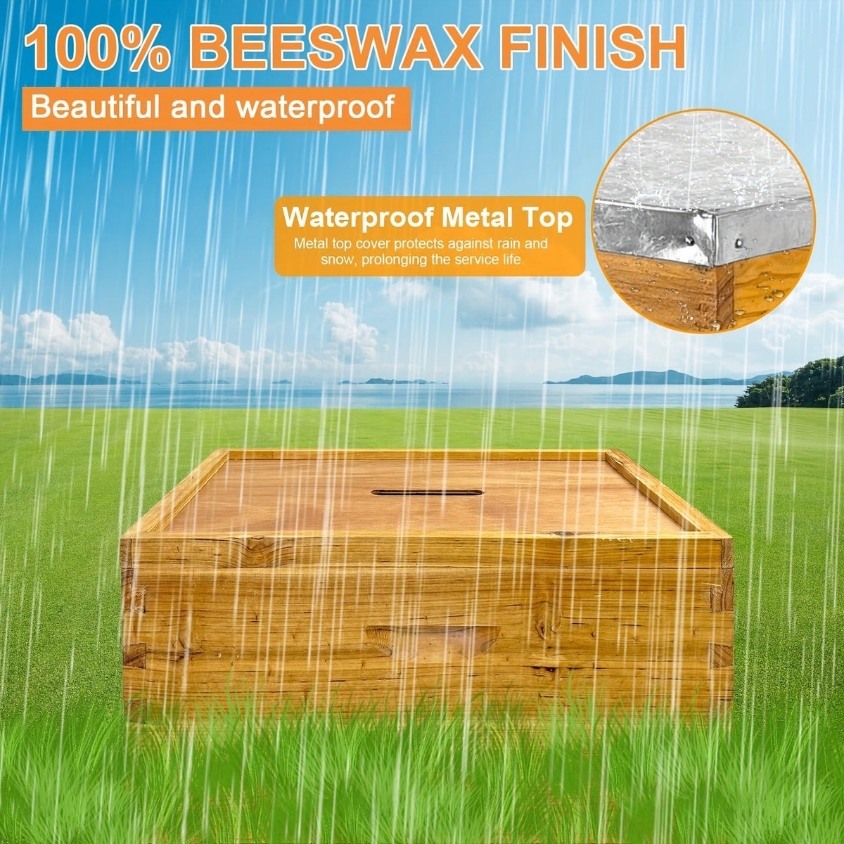 Langstroth Beehive Kit 3 Layer Beeswax Coated 2 Deep Boxes & 1 Medium Super — No Frames — image 7