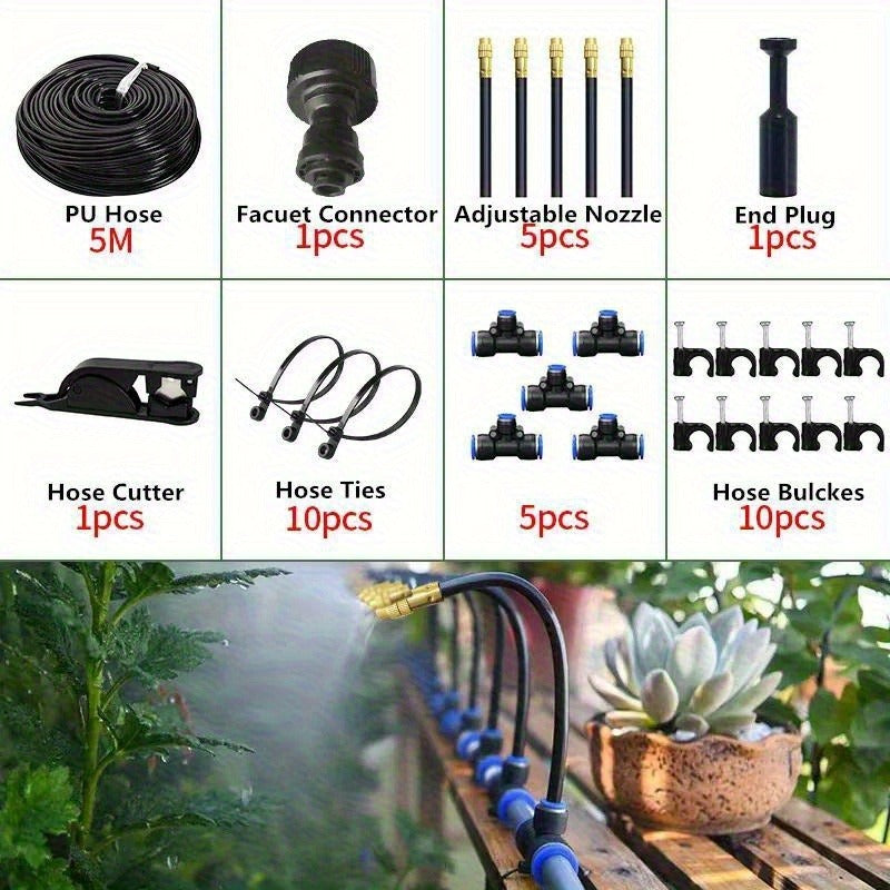 Drip Irrigation Kit Automatic Watering System Garden Sprinkler Misting Atomization Hose 5m, 20m — image 9