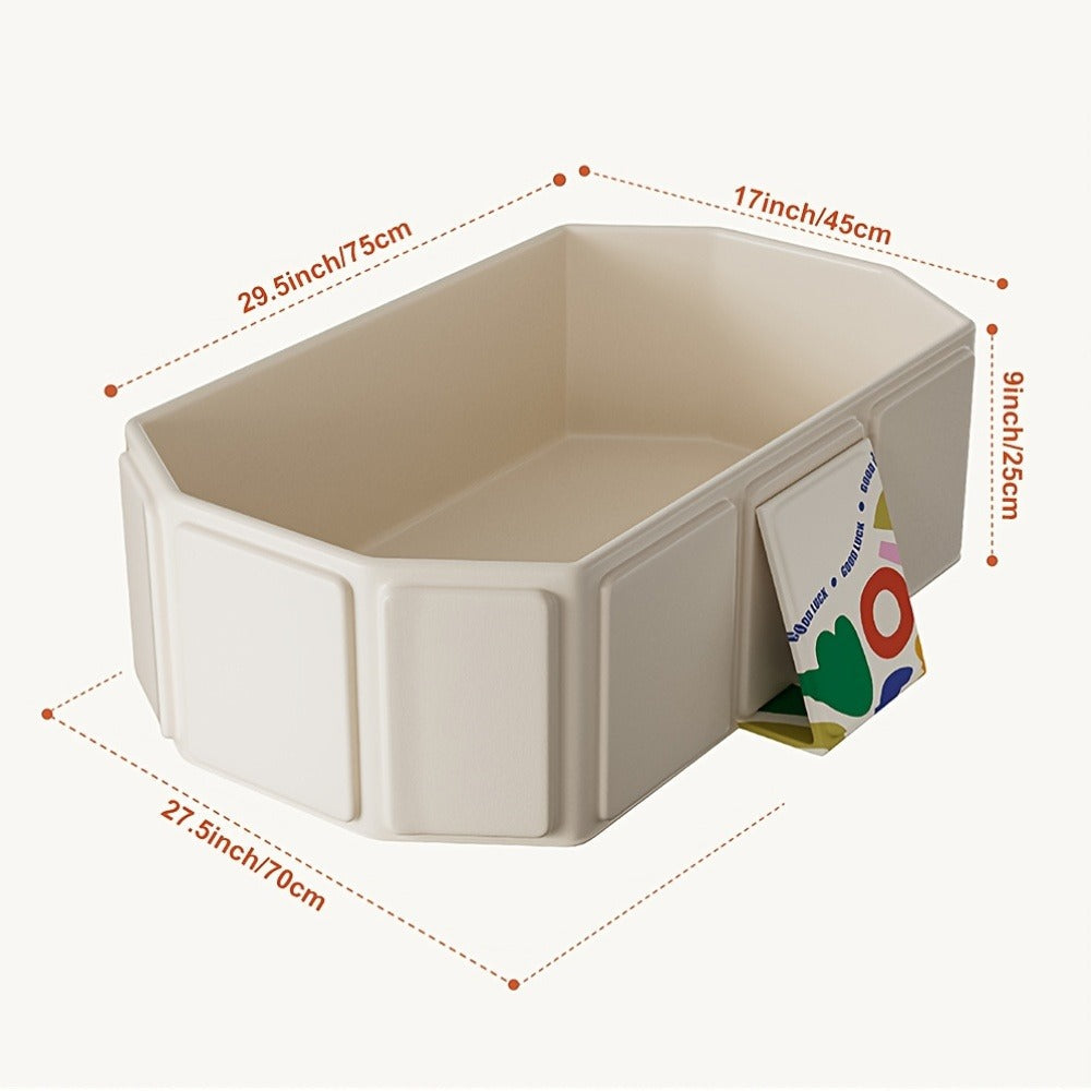 Foldable Baby Bathtub Portable Newborn Infant Tub with Drain Hole, Anti-Slip Base & Durable Multi-Functional Design for Home 