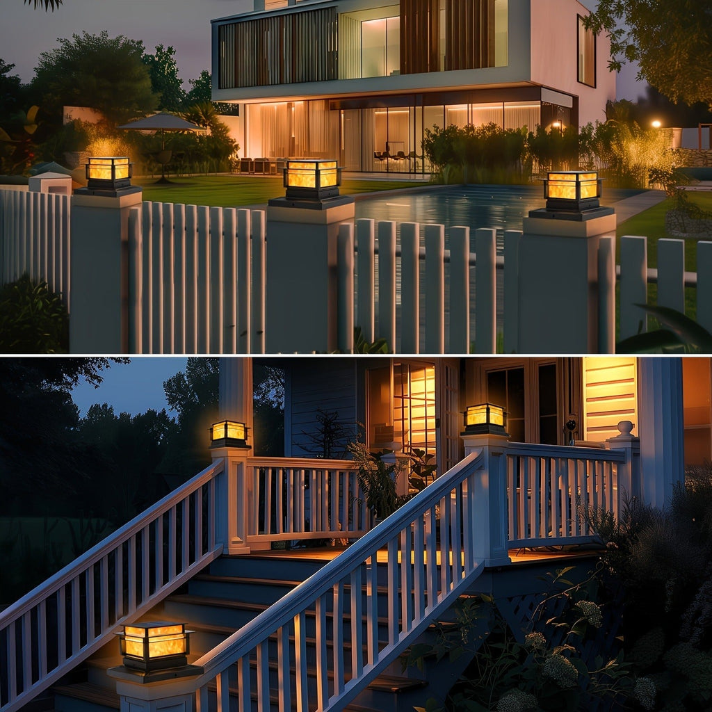 Six-Pack Solar Fence Post Cap Light Set for 4 x 4, 5 x 5 or 6 x 6 Posts with Amber Illumination — image 7