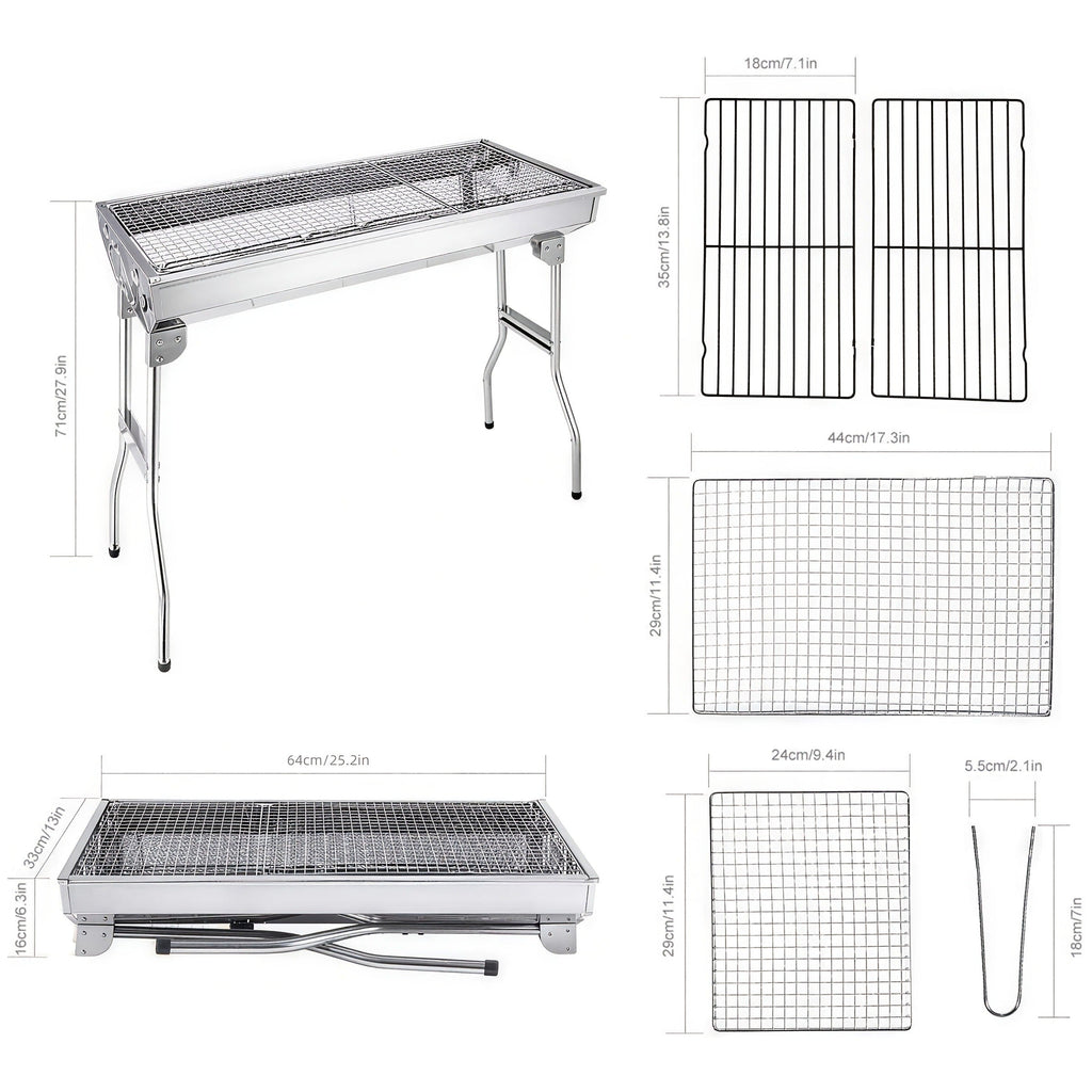 Folding Charcoal Grill with Stainless-Steel-Labeled Frame, Lower Shelf and Large or Extra-Large Package Options — image 10