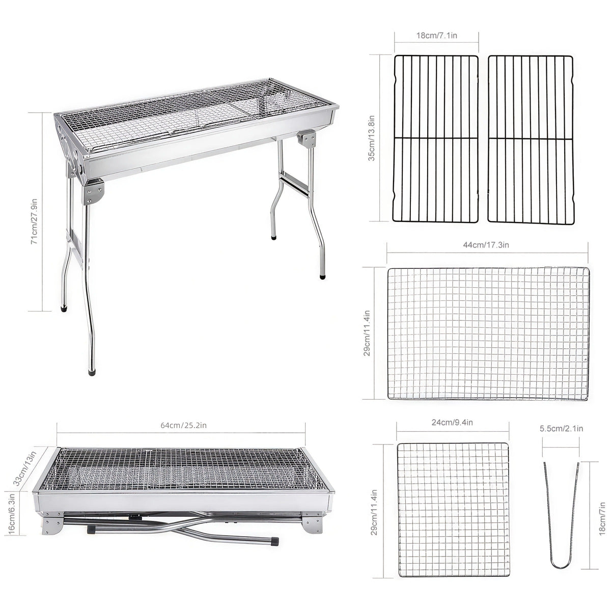 Folding Charcoal Grill with Stainless-Steel-Labeled Frame, Lower Shelf and Large or Extra-Large Package Options — image 10