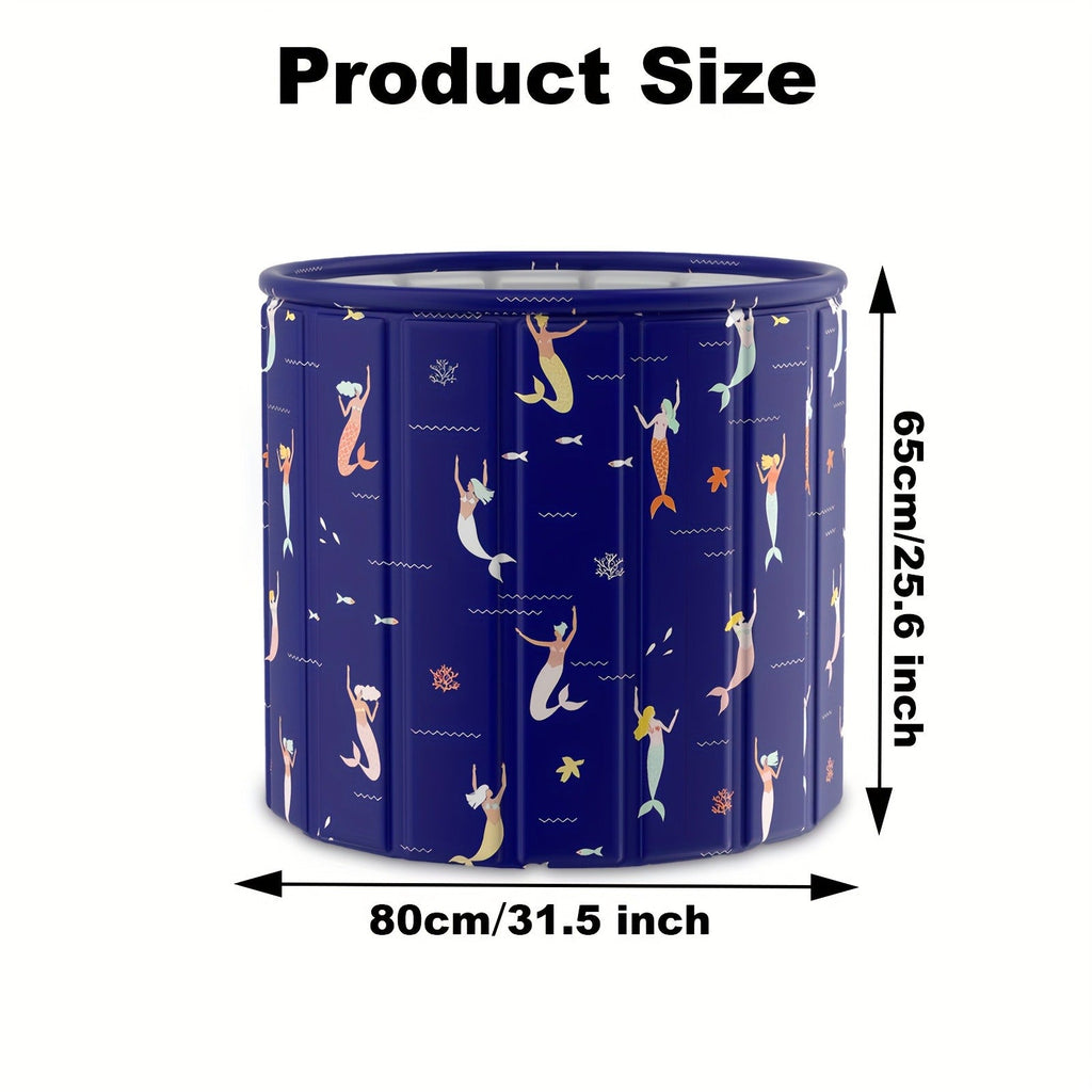 Foldable Bathtub 130 Gallon XL Deep Soak Tub for Adults, Ice Bath & Hot Spa, Indoor Outdoor, One-Piece Fold-Flat Design 31.5"