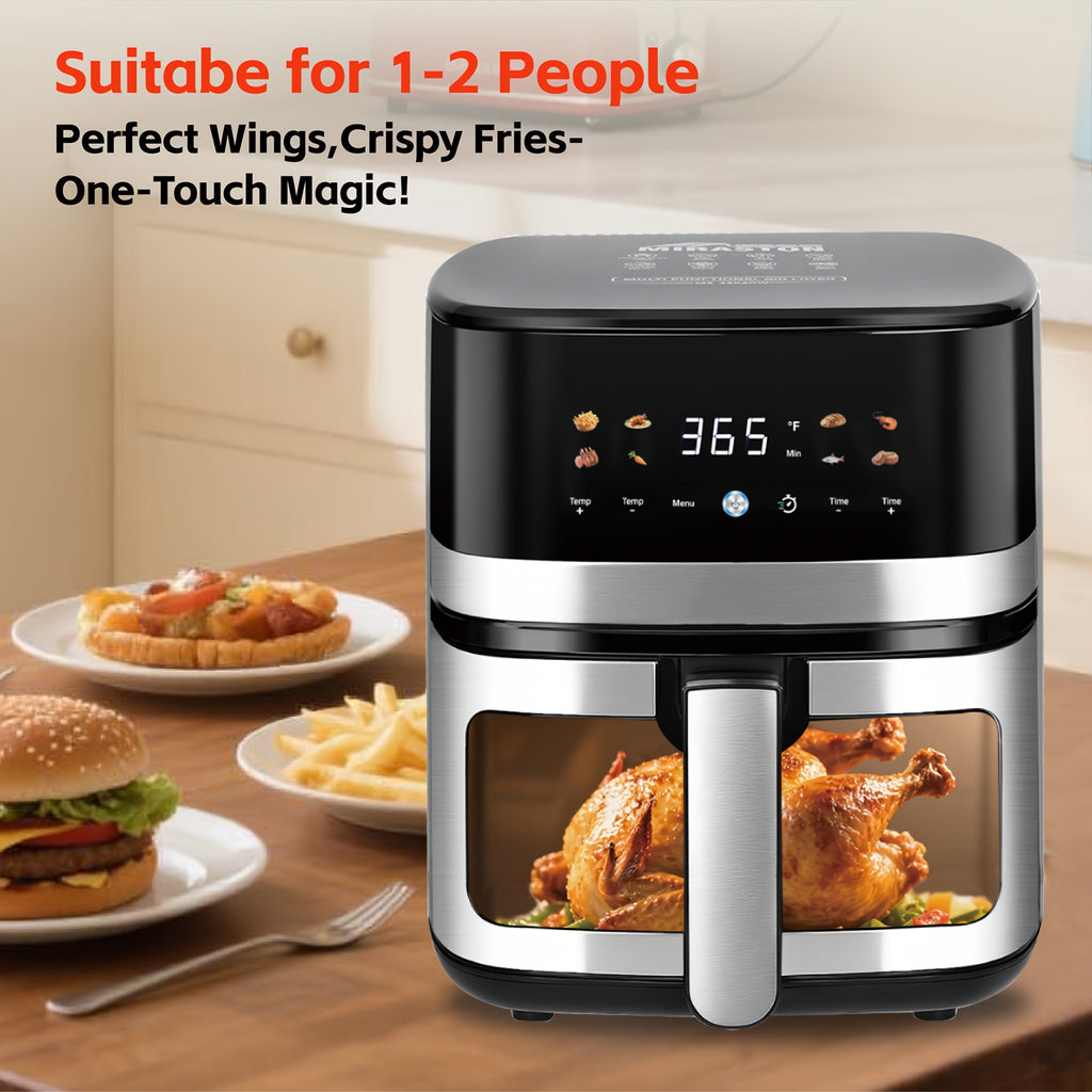 5.8Qt Air Fryer with Touchscreen Control Panel, Viewing Window, Eight Presets and 20 Paper Liners — image 8