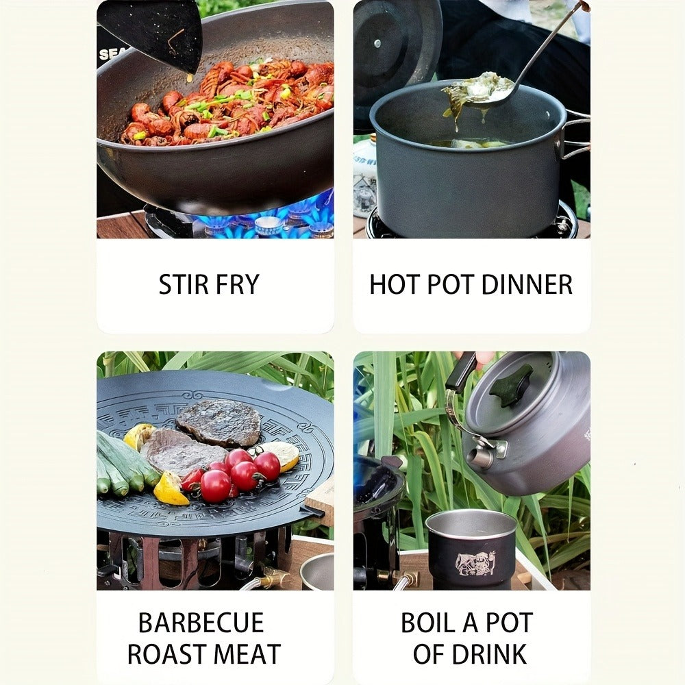 Windproof Camp Stove 21000W Collapsible, Seven Star Camping Gas Stove with Piezo Igniter & Fuel Canister Adapter — image 8