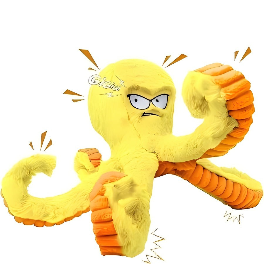Dog Toy Octopus Plush with Built-In Squeaker and Crinkle Texture in Blue or Yellow with 1, 2 or 4-Pack Options — image 19