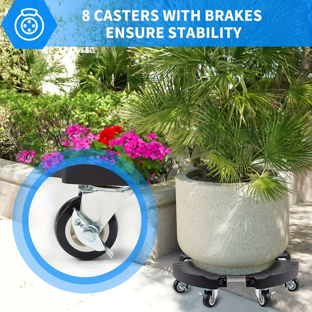 Plant Caddy with Wheels | 330 Lbs Heavy Duty, 8 Lockable Casters, Fits 8"-22" Pots — image 8