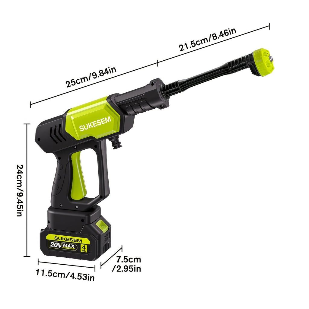 Cordless Pressure Washer Battery Powered Portable Car Wash Gun High Pressure Cleaner for Cars Yards for Garden, Patio and Yar