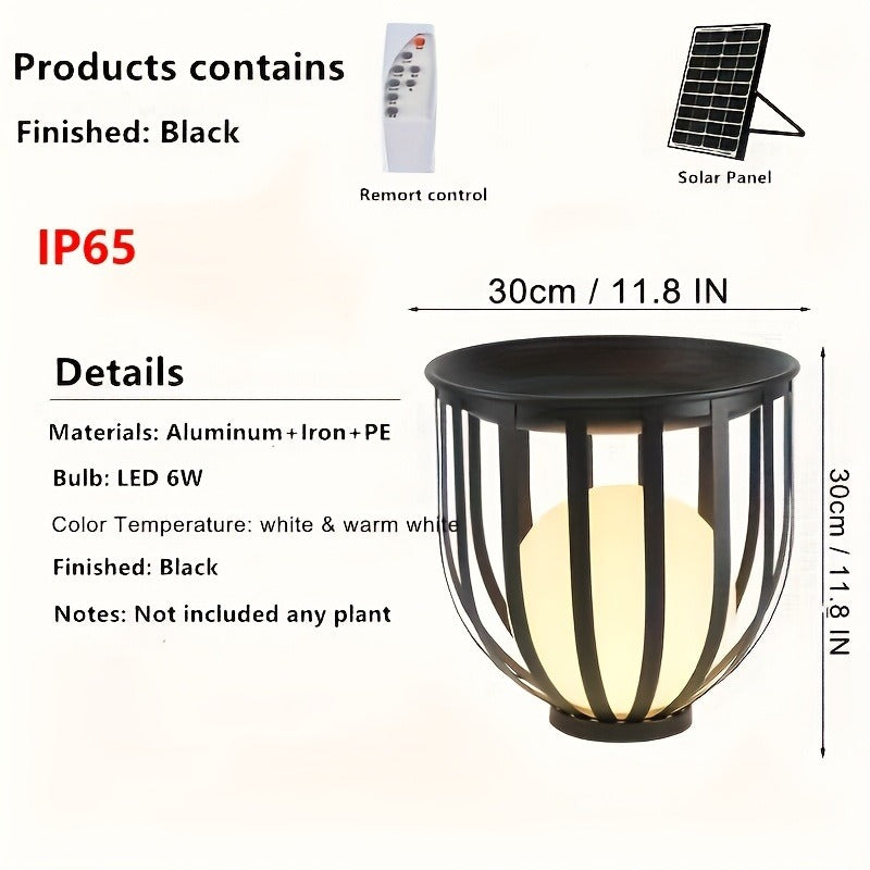 Solar Garden Light Table or Floor Lamp with Short and Tall Options, Solar Panel and Remote-Control Layout — image 7