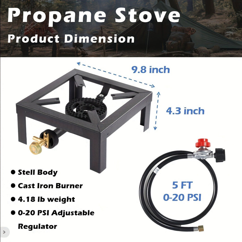 Portable Propane Burner Stove in Single or Double Burner Options with Hose and 20 PSI Regulator Shown — image 9