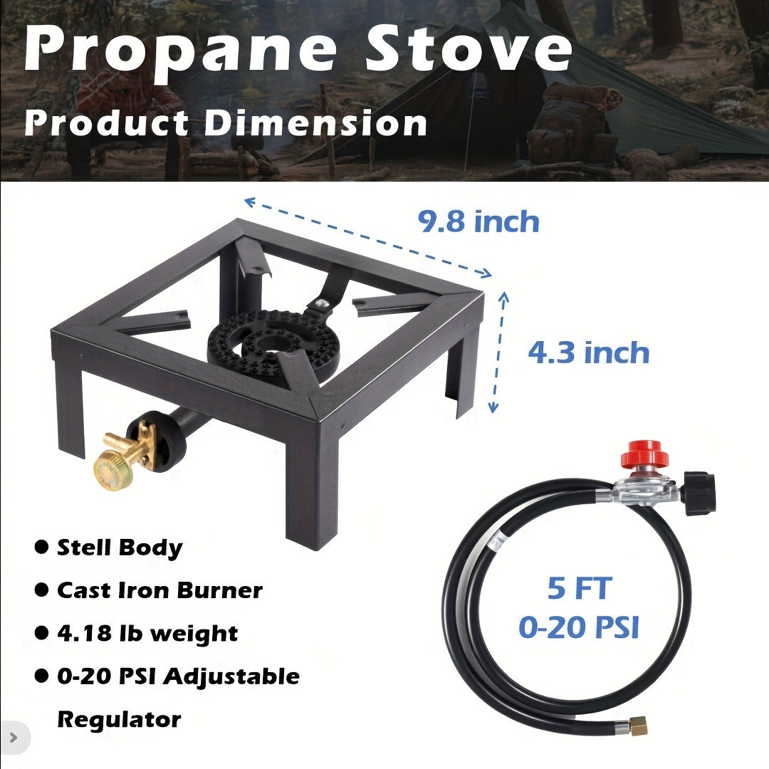 Portable Propane Burner Stove in Single or Double Burner Options with Hose and 20 PSI Regulator Shown — image 9