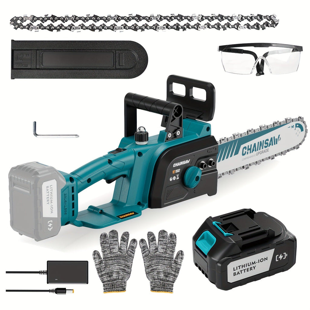 Cordless Brushless Chainsaw with 6- or 12-Inch Bar, One- or Two-Battery Kits in Purple, Green, Teal or Yellow — image 11