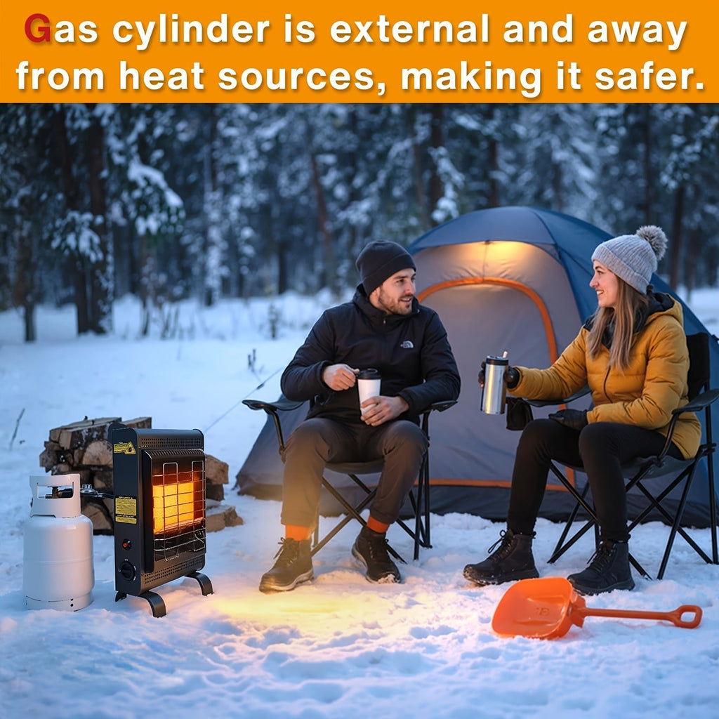 Black Cabinet Propane Heater with Three Heat Settings, Hose, Regulator and 24.4-Inch Pictured Height — image 8