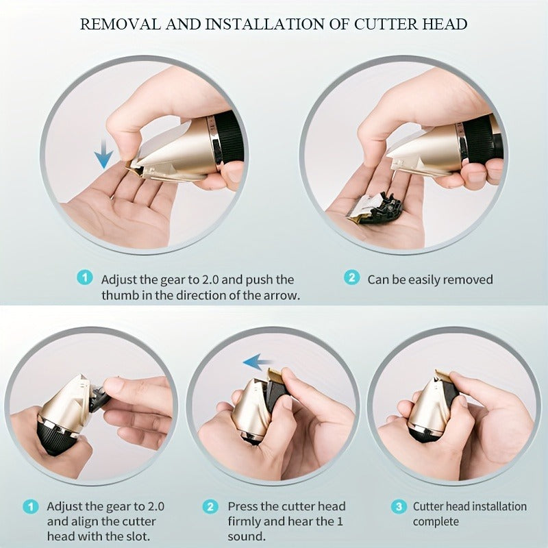 Pet Hair Clipper Kit with Five Guide Combs and Adjustable Blade — image 14