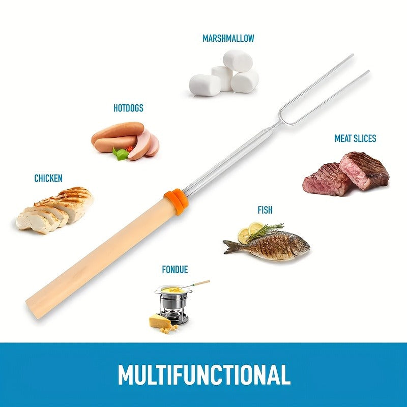 Marshmallow Roasting Sticks 12-Pack Extendable Stainless Steel + Bag, for Grilling, Camping and Outdoor Meals — image 7