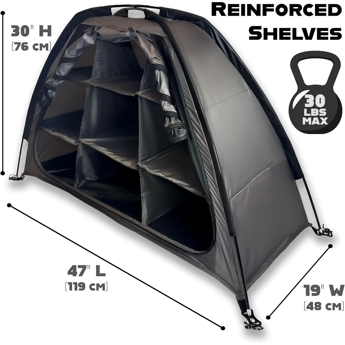Camping Tent Organizer 9-Shelf with Zippered Flap – Hanging Storage Rack for Shoes, Gear & Dining, Fits Most Tents, Brown & G