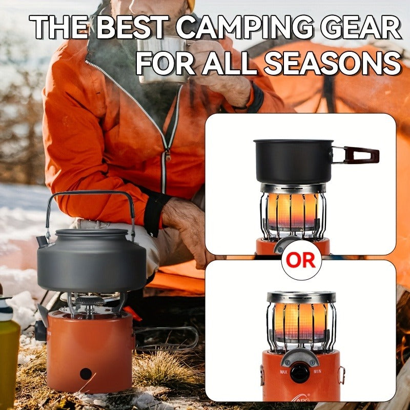 Portable Propane Camping Heater Stove 2-in-1 with Temperature Control, Compact Outdoor Cooking & Heating Unit — image 8